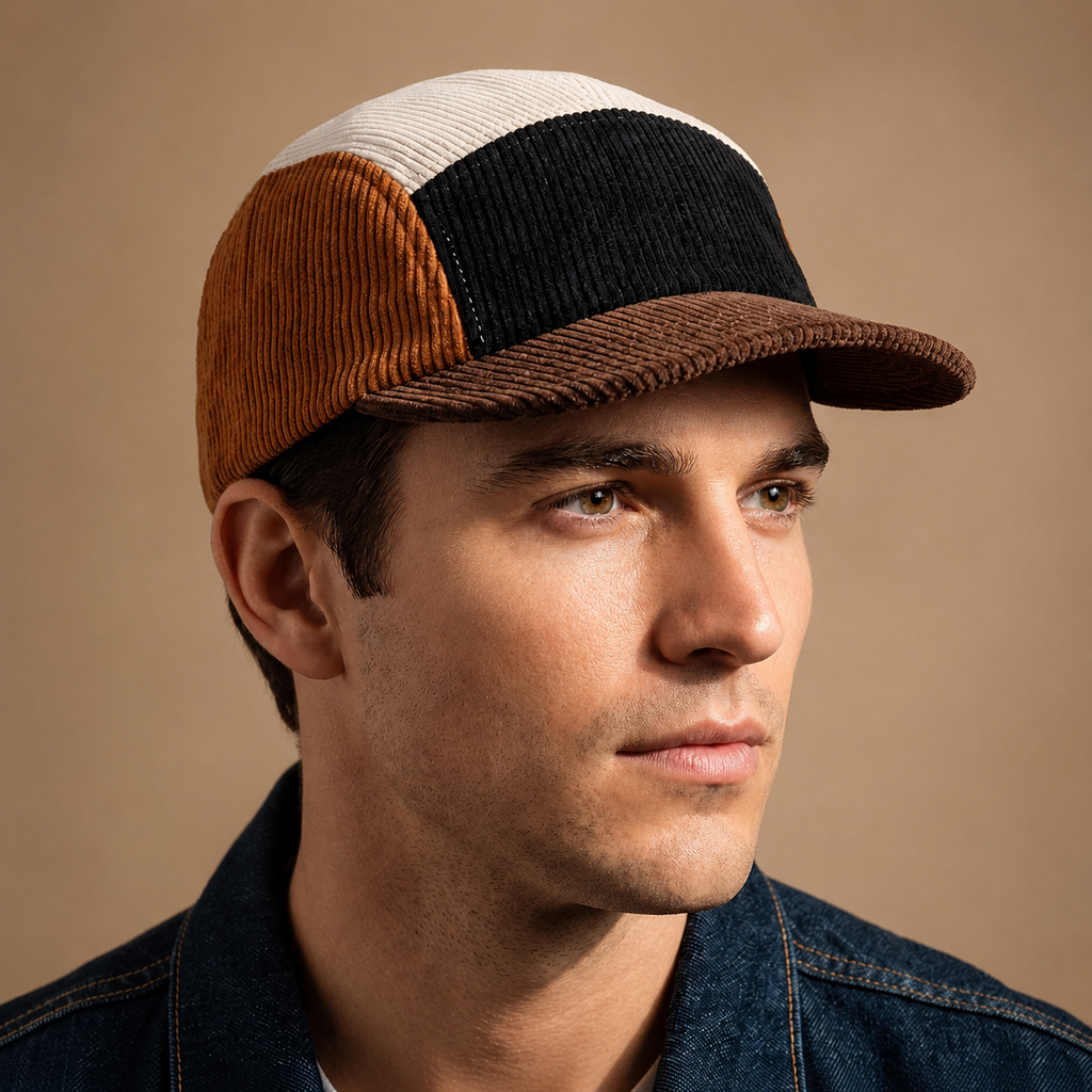 Theo Men’s Corduroy Cap – Adjustable Short Brim Casual Hat