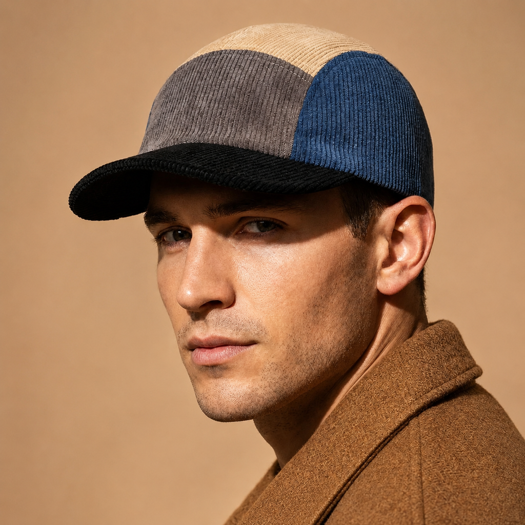 Theo Men’s Corduroy Cap – Adjustable Short Brim Casual Hat
