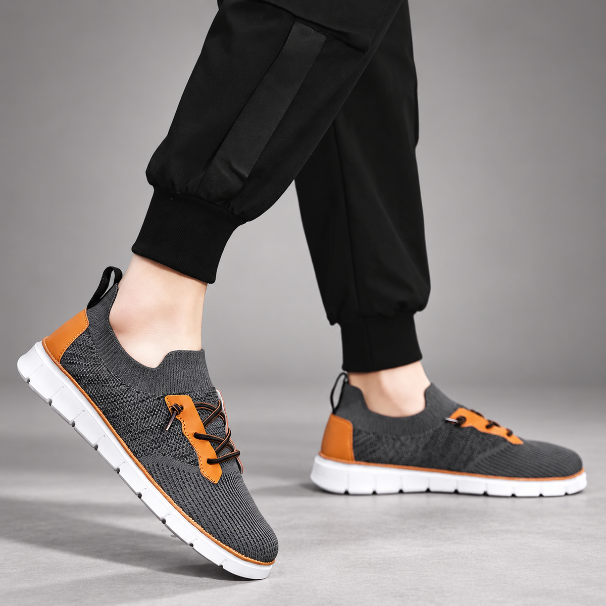 Thierry Men’s Mesh Lace-Up Casual Sneakers with Contrast Trim