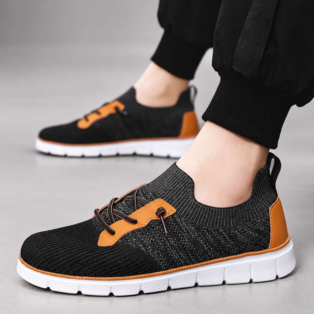 Thierry Men’s Mesh Lace-Up Casual Sneakers with Contrast Trim