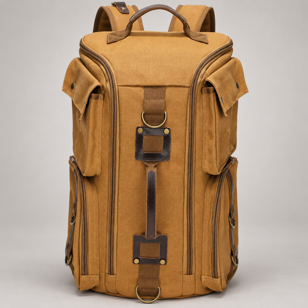 Trevor Canvas-Look Multi-Pocket Travel Backpack