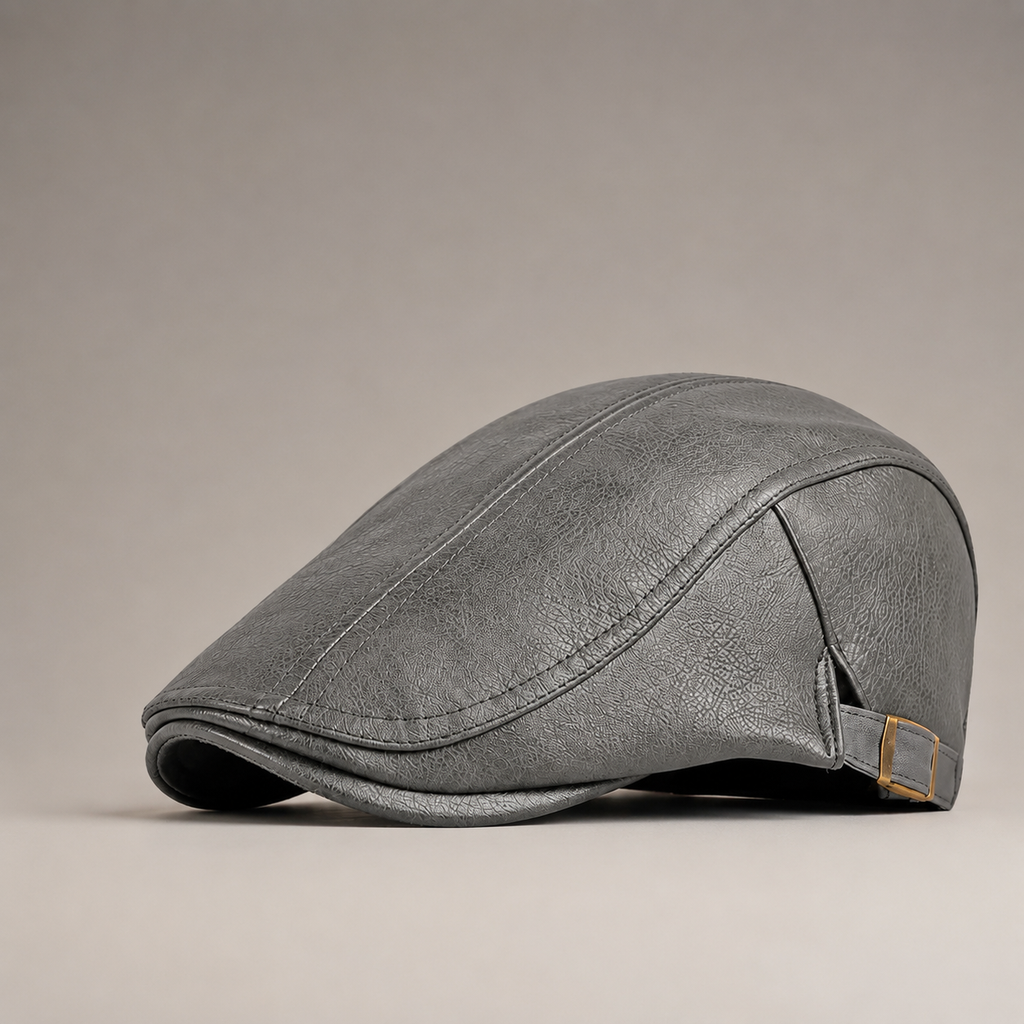 Trevor Men's Leather Flat Cap