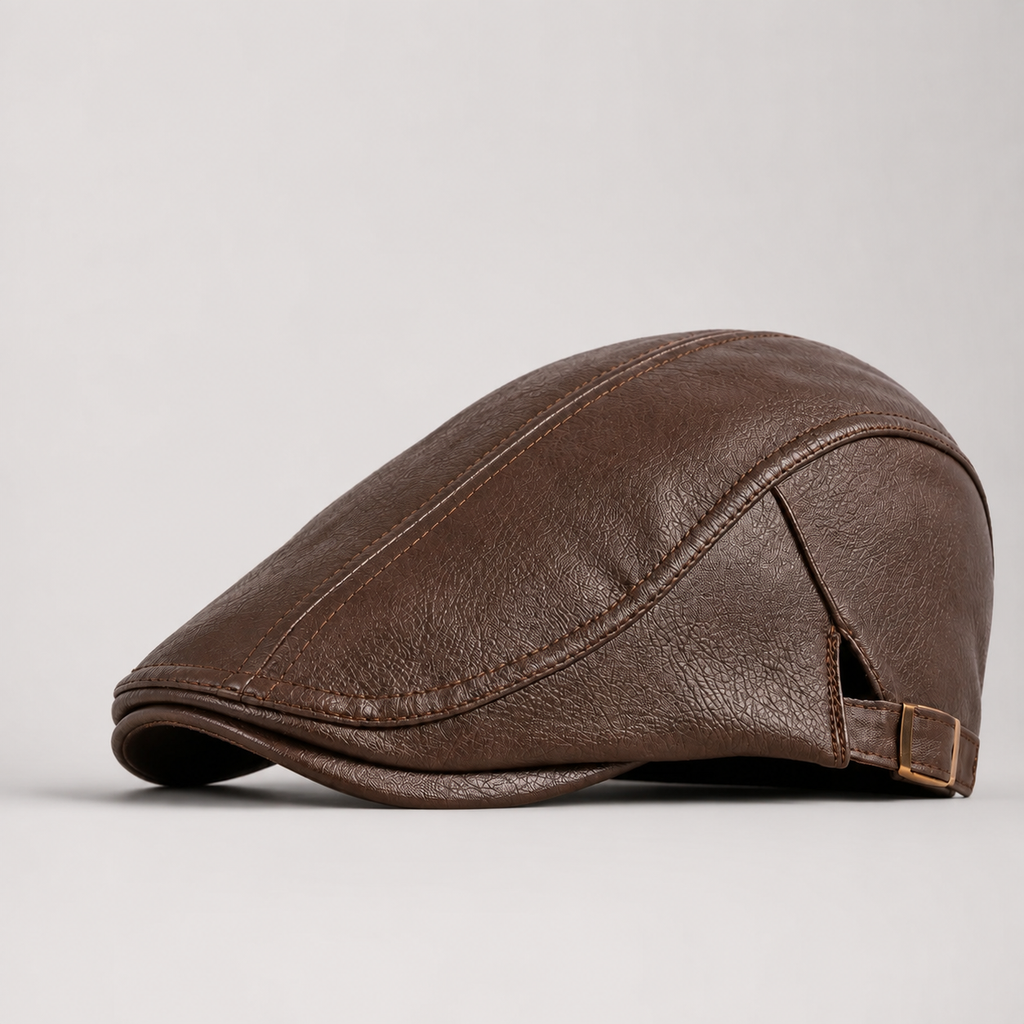 Trevor Men's Leather Flat Cap