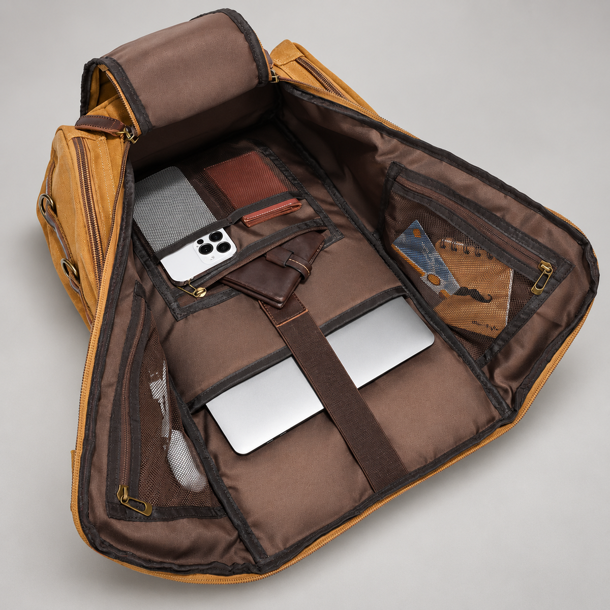 Trevor Canvas-Look Multi-Pocket Travel Backpack