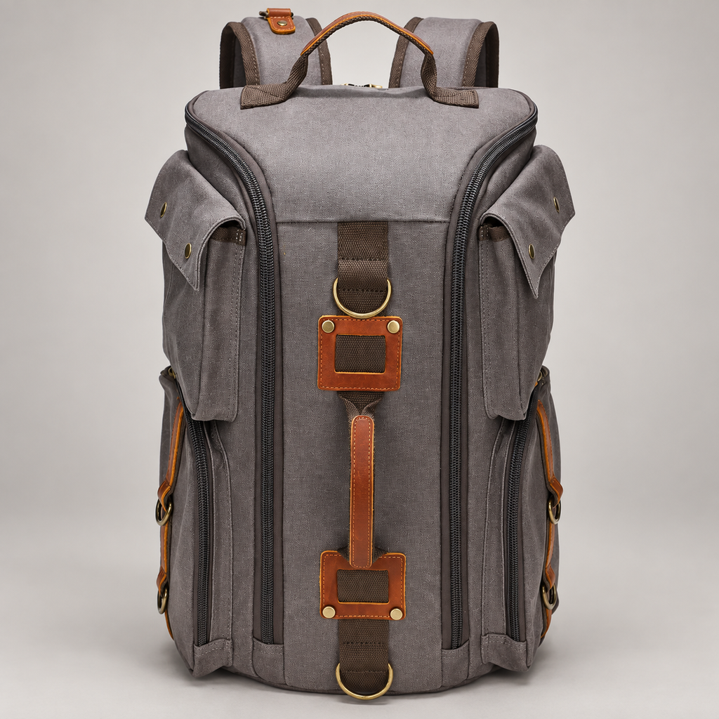 Trevor Canvas-Look Multi-Pocket Travel Backpack