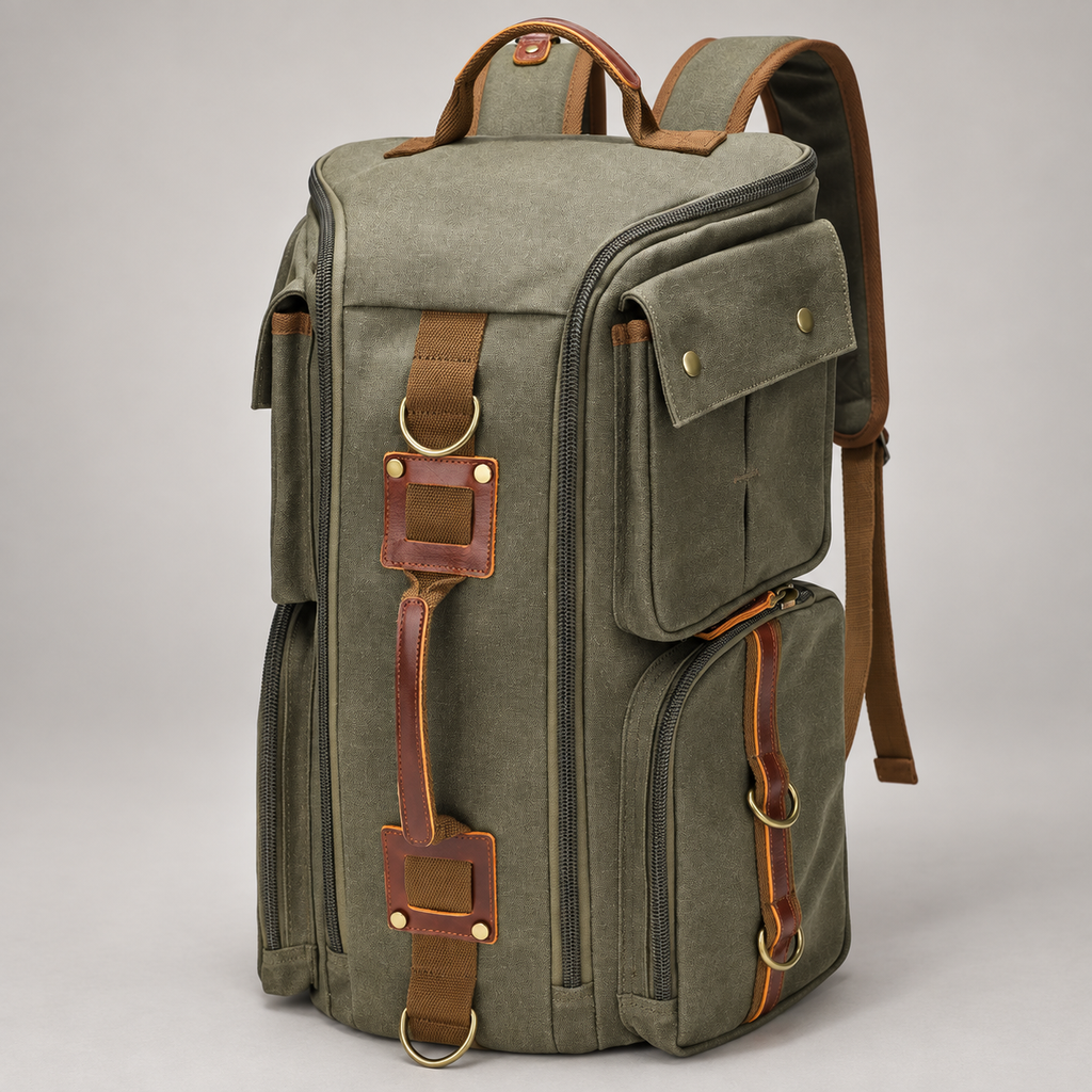 Trevor Canvas-Look Multi-Pocket Travel Backpack
