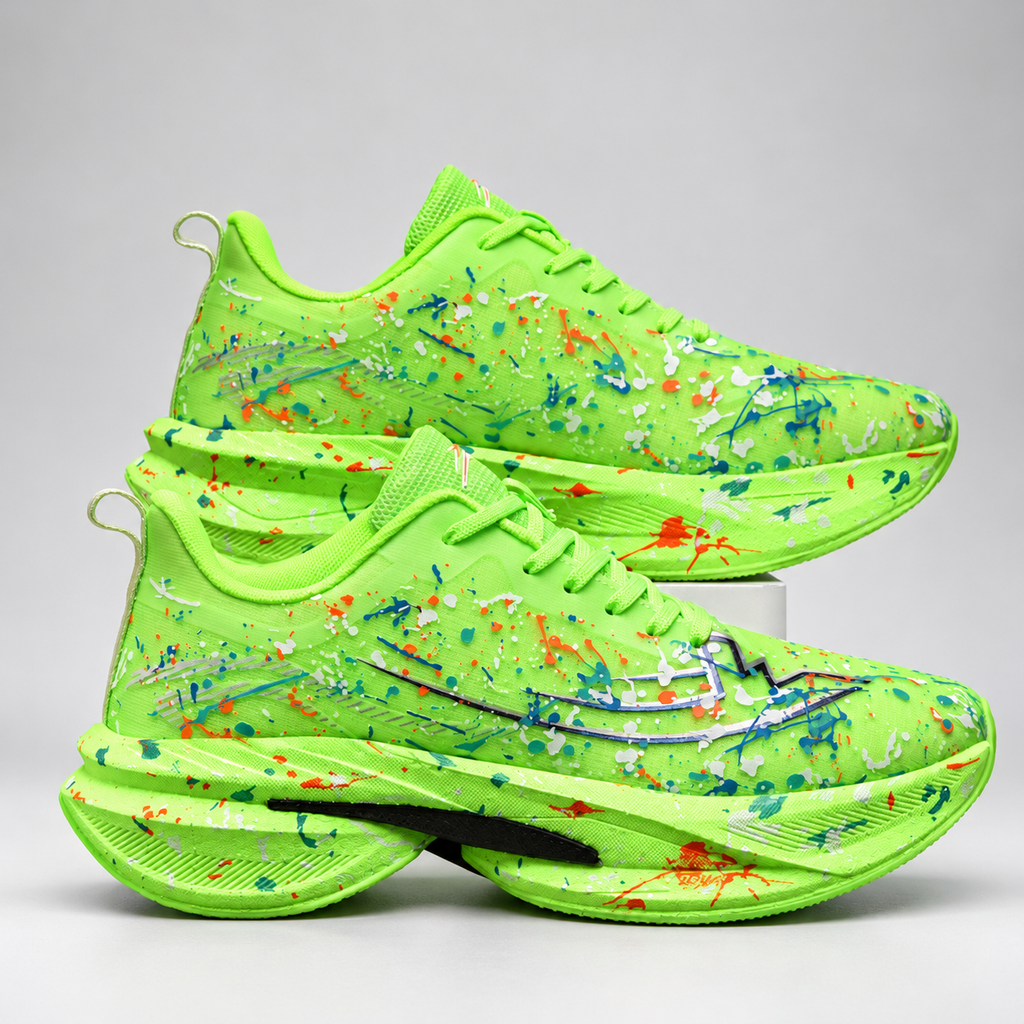 Hype Paint-Splatter Lace-Up Sneakers with Sculpted Soles