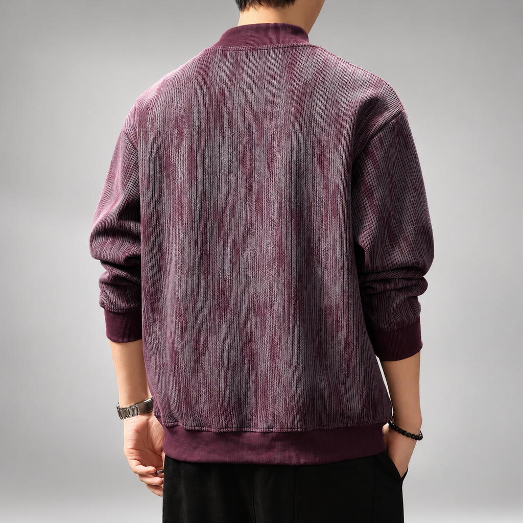 Everest Men’s Ribbed Mock Neck Sweater with Contrast Trim