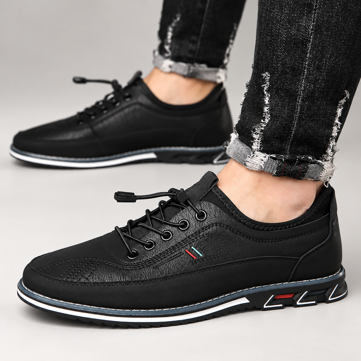 Velor Men’s Lace-Up Casual Sneakers