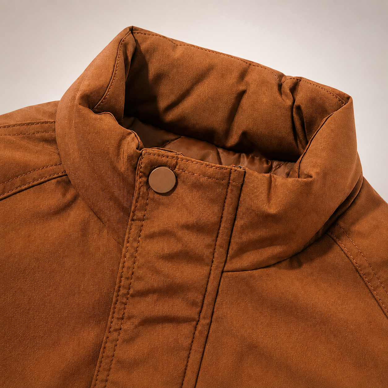 Vincent Men's Classic Quilted Jacket with Raised Collar and Zip Pockets