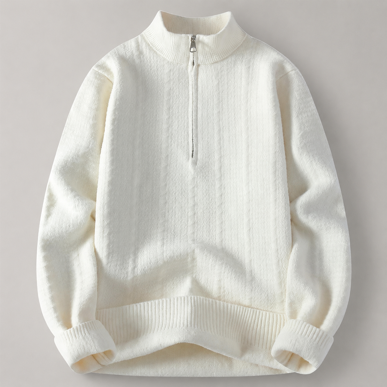 Vincent Textured Quarter-Zip Knit Sweater