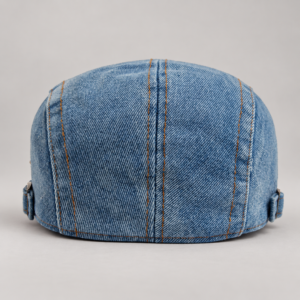 Vincent Men’s Washed Denim Flat Cap
