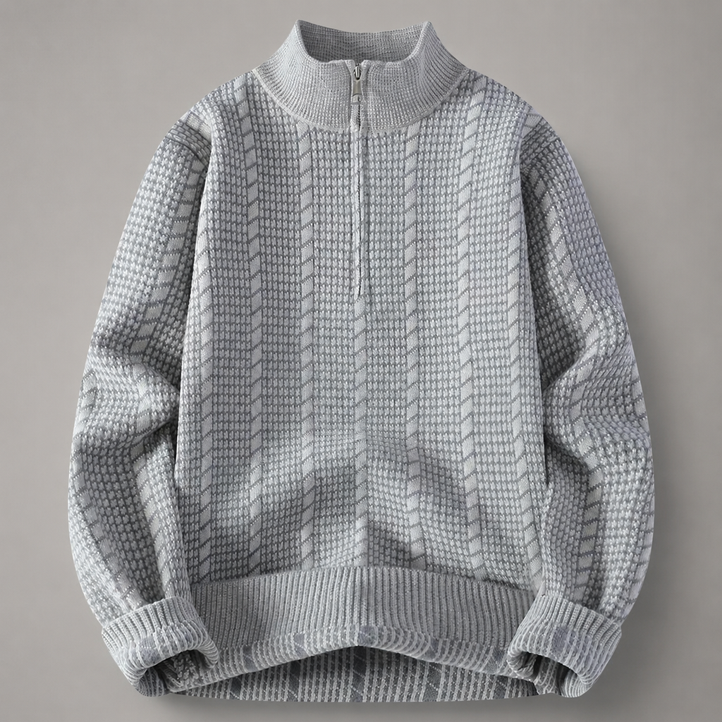 Vincent Textured Quarter-Zip Knit Sweater