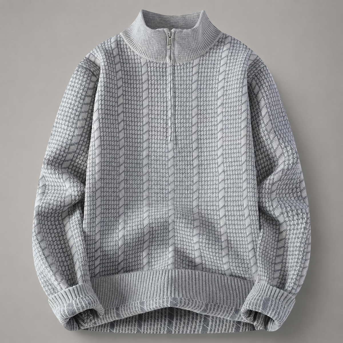 Vincent Textured Quarter-Zip Knit Sweater