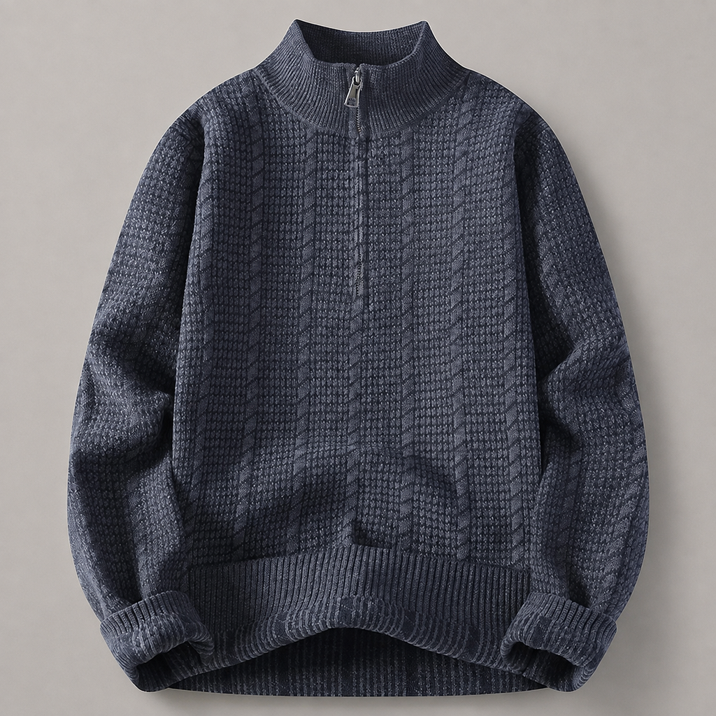 Vincent Textured Quarter-Zip Knit Sweater