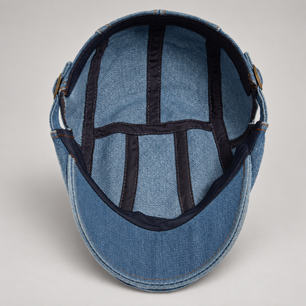 Vincent Men’s Washed Denim Flat Cap