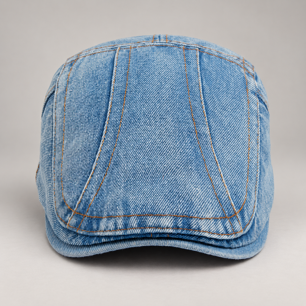 Vincent Men’s Washed Denim Flat Cap