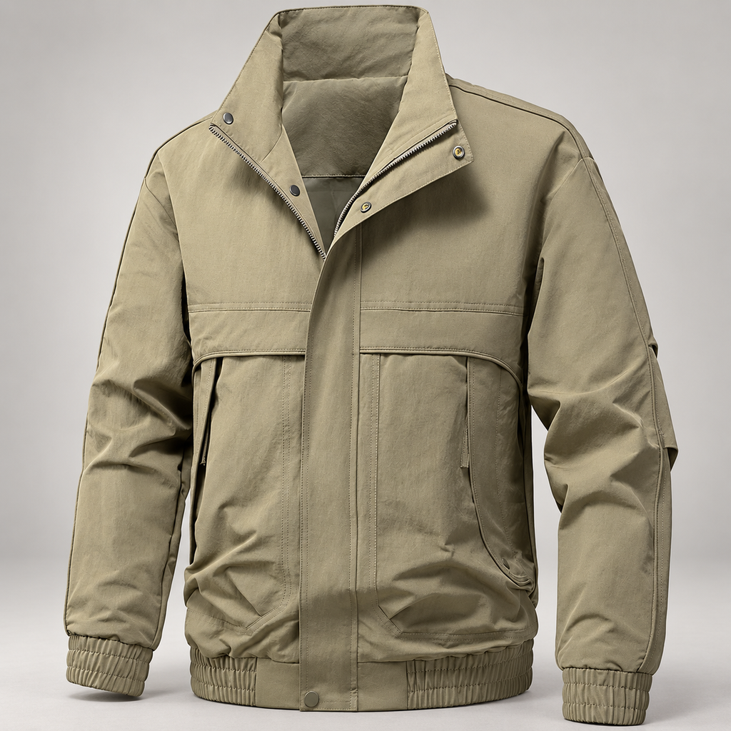 Vincent Men’s Stand Collar Utility Bomber Jacket