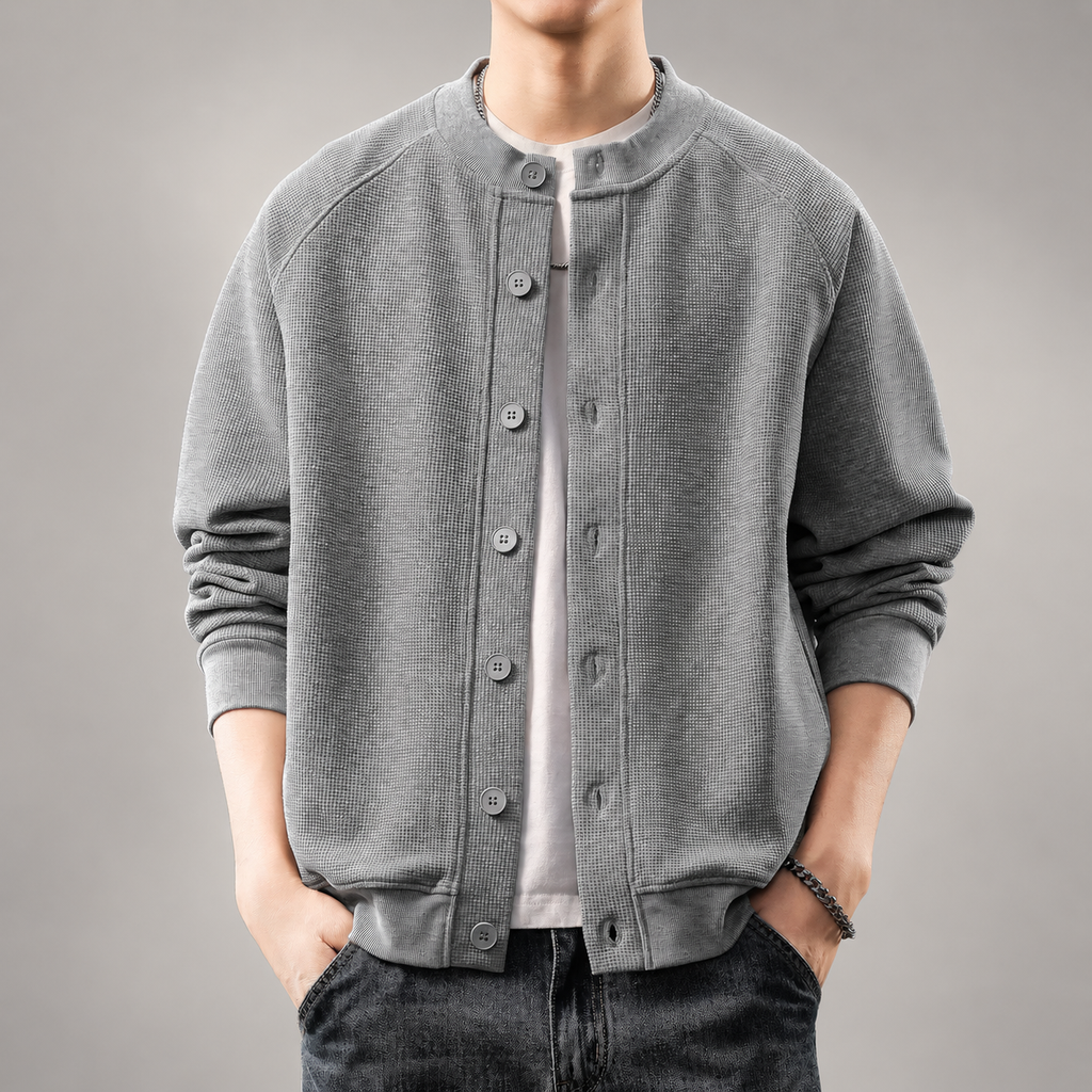 Sterling Men’s Textured Knit Bomber Cardigan