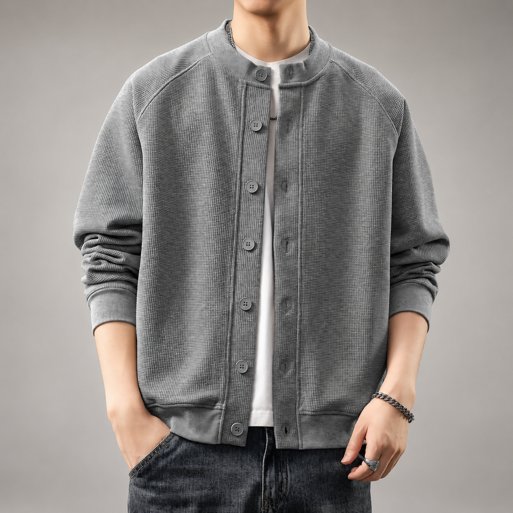 Sterling Men’s Textured Knit Bomber Cardigan
