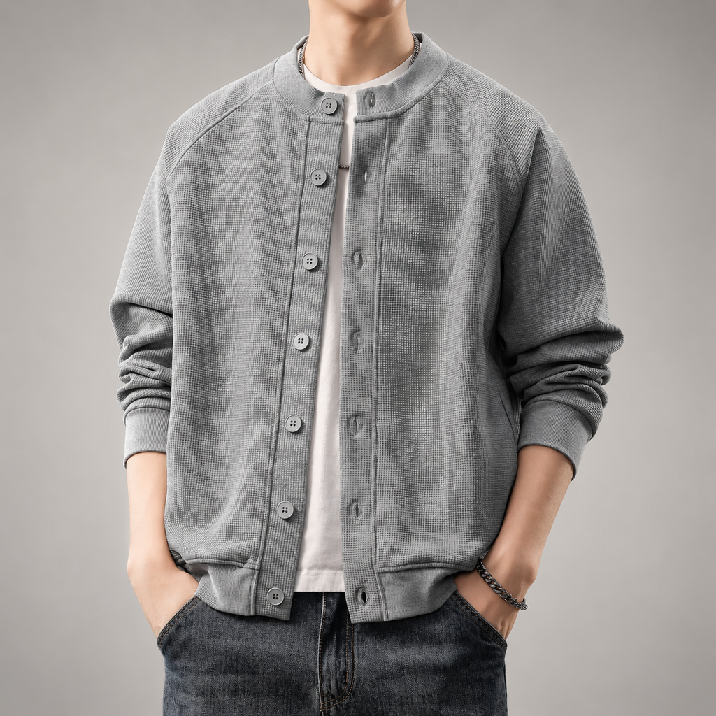 Sterling Men’s Textured Knit Bomber Cardigan