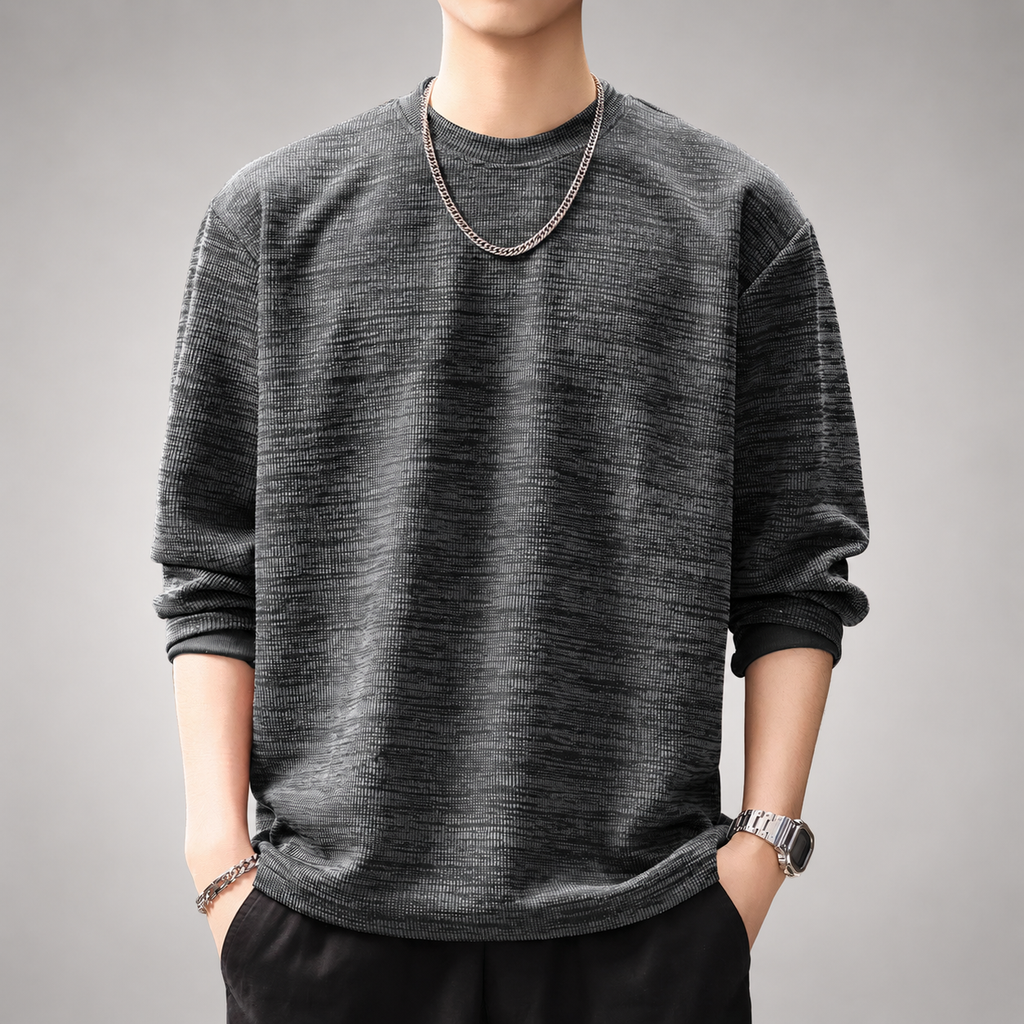 Marc Men’s Textured Crewneck Sweater – Relaxed Fit