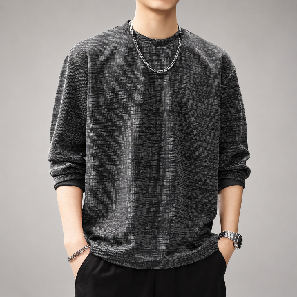 Marc Men’s Textured Crewneck Sweater – Relaxed Fit
