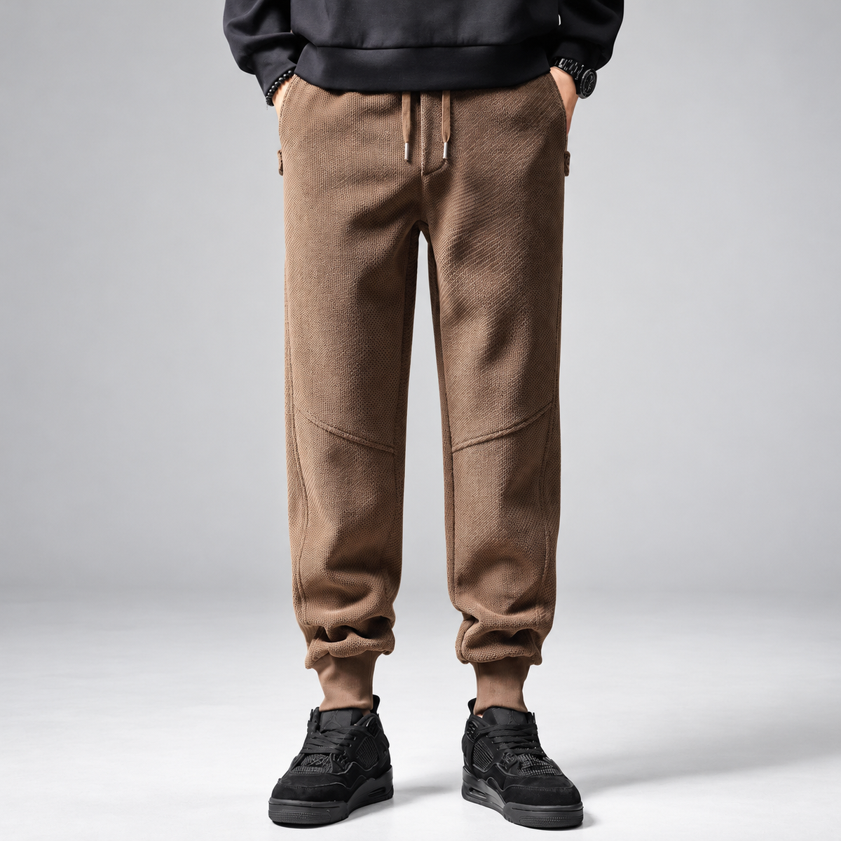 Aldo Bellandi Men’s Textured Drawstring Jogger Pants