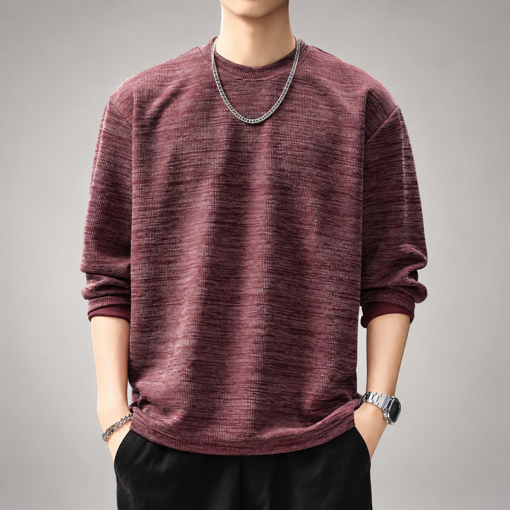 Marc Men’s Textured Crewneck Sweater – Relaxed Fit