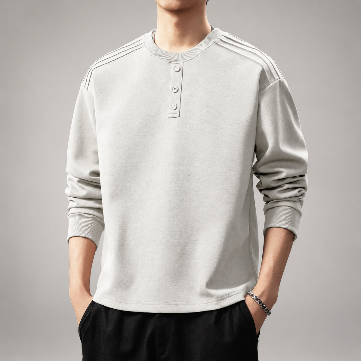 Oswin Men’s Long Sleeve Henley Shirt