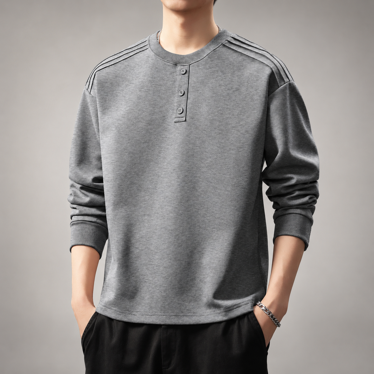 Oswin Men’s Long Sleeve Henley Shirt