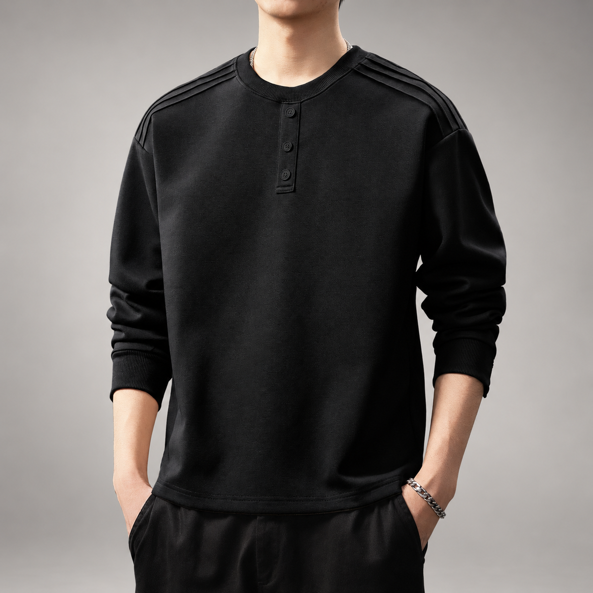 Oswin Men’s Long Sleeve Henley Shirt
