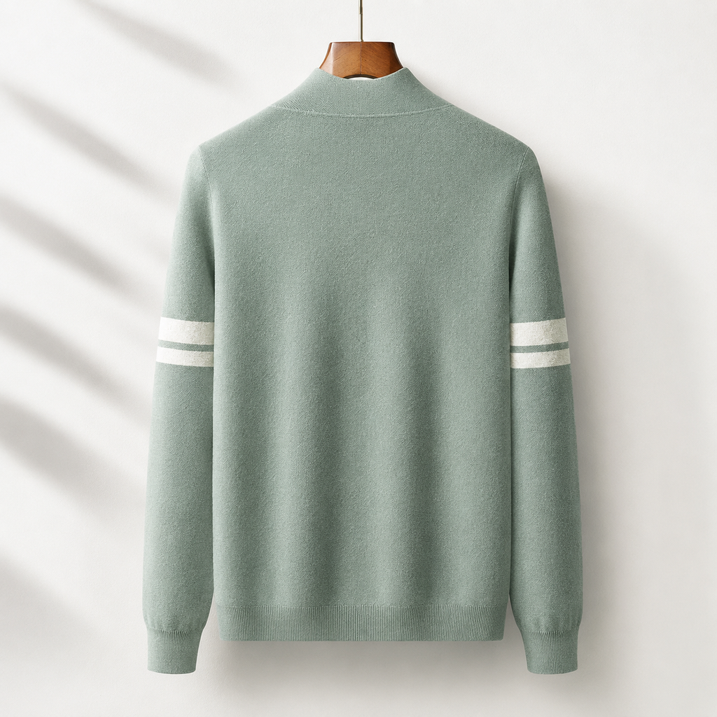 Warren Men's Merino Wool Blend Cardigan – Lightweight Knit Sweater with Pockets