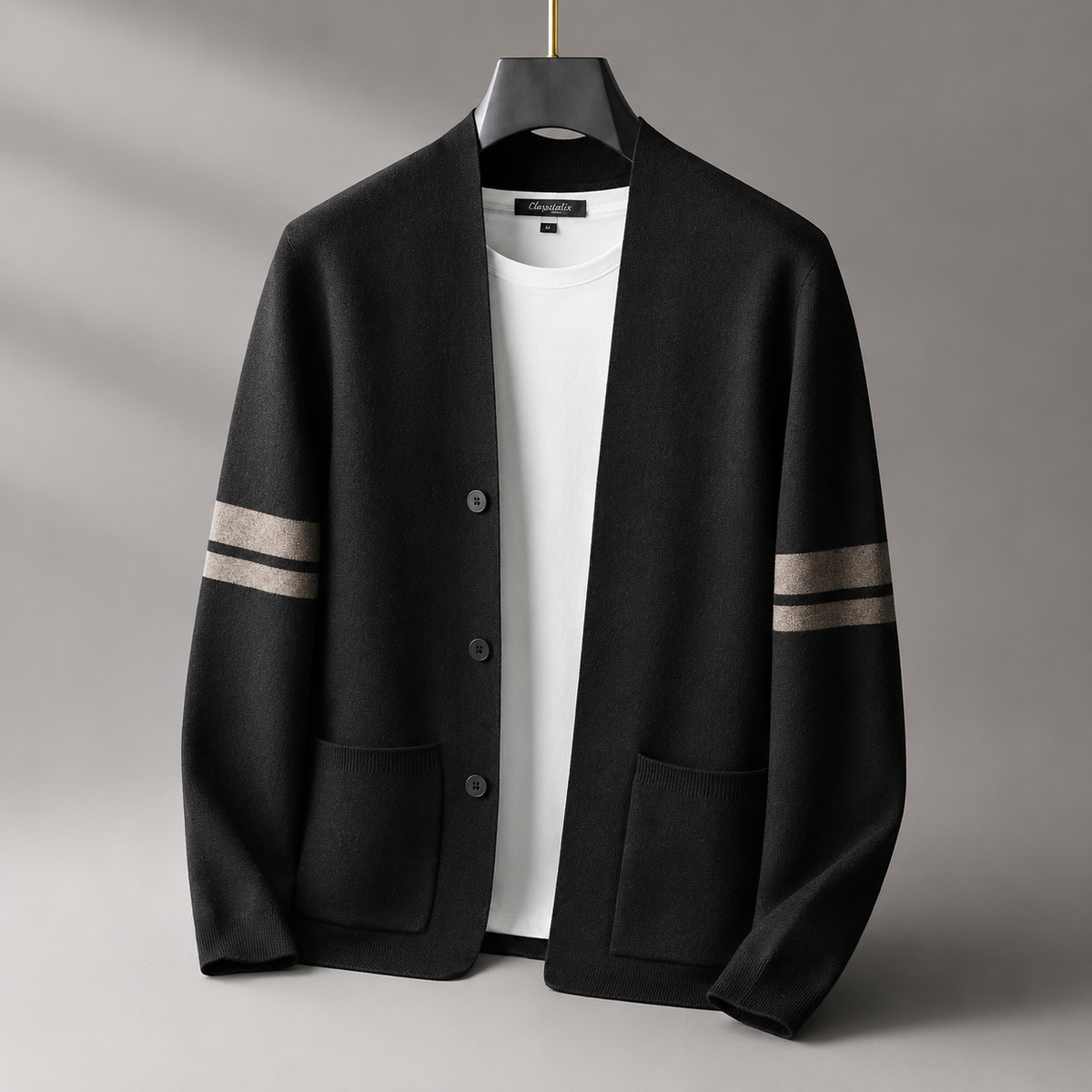 Warren Men's Merino Wool Blend Cardigan – Lightweight Knit Sweater with Pockets