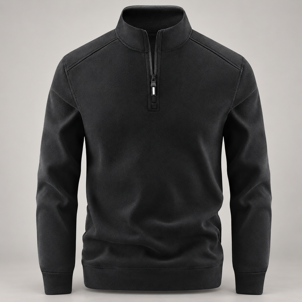 Warren Men’s Textured Quarter-Zip Stand Collar Pullover