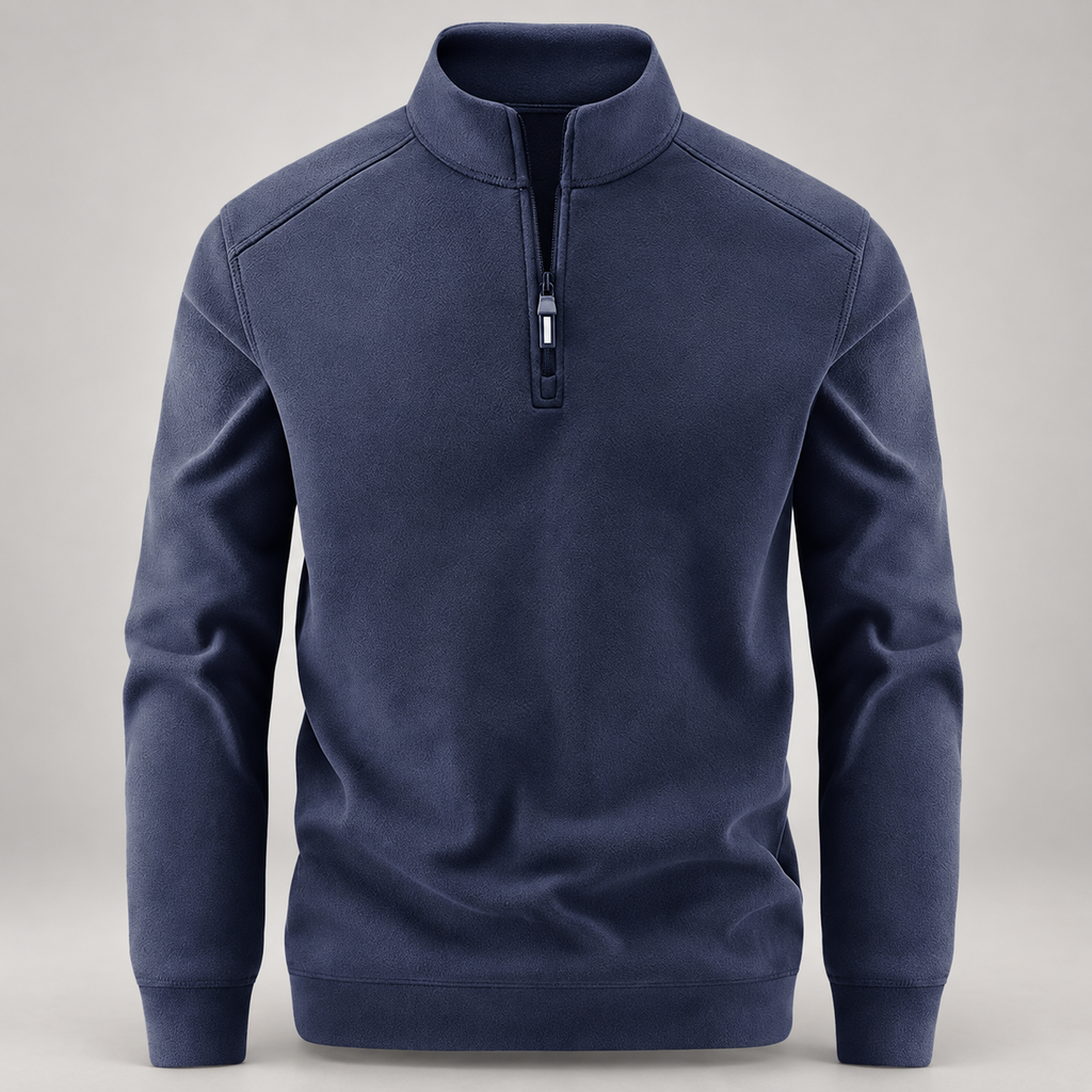 Warren Men’s Textured Quarter-Zip Stand Collar Pullover