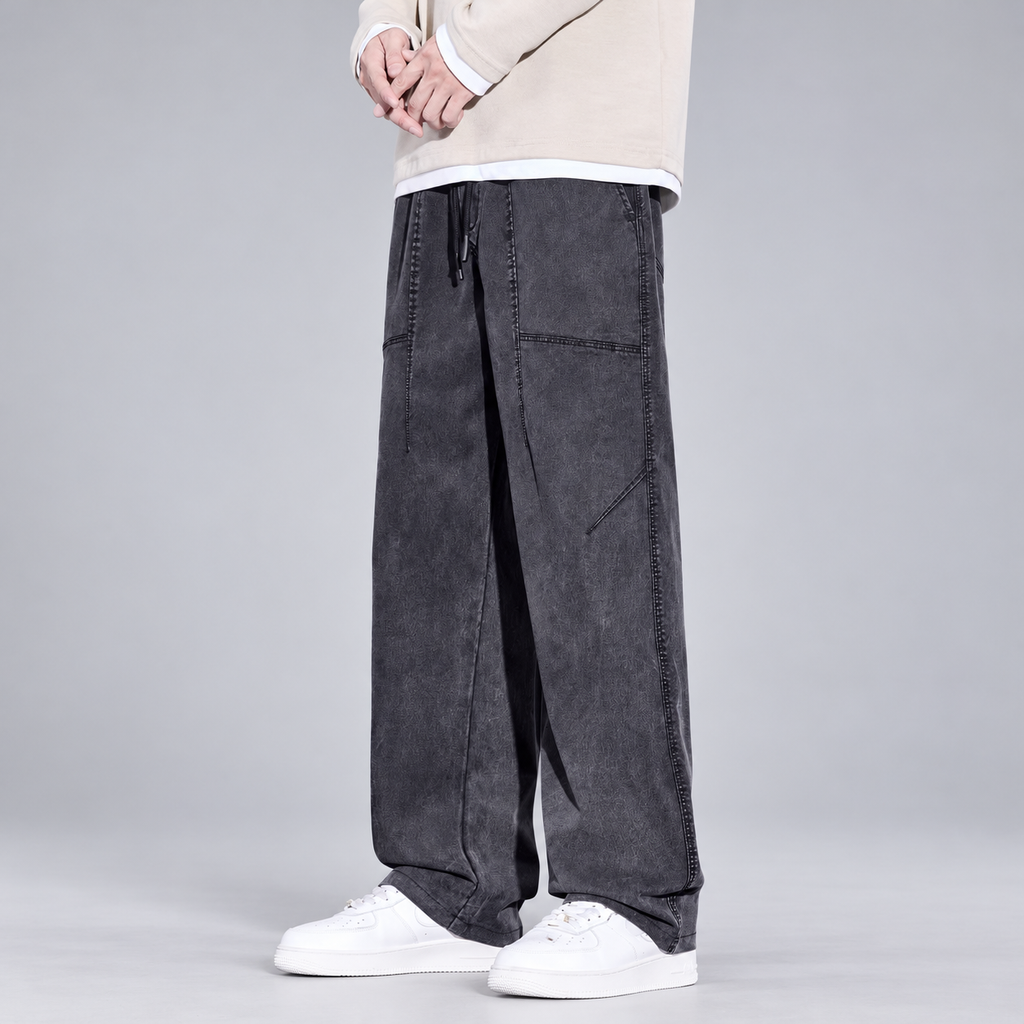 Adrian Men's Relaxed Panel-Seam Denim Pants