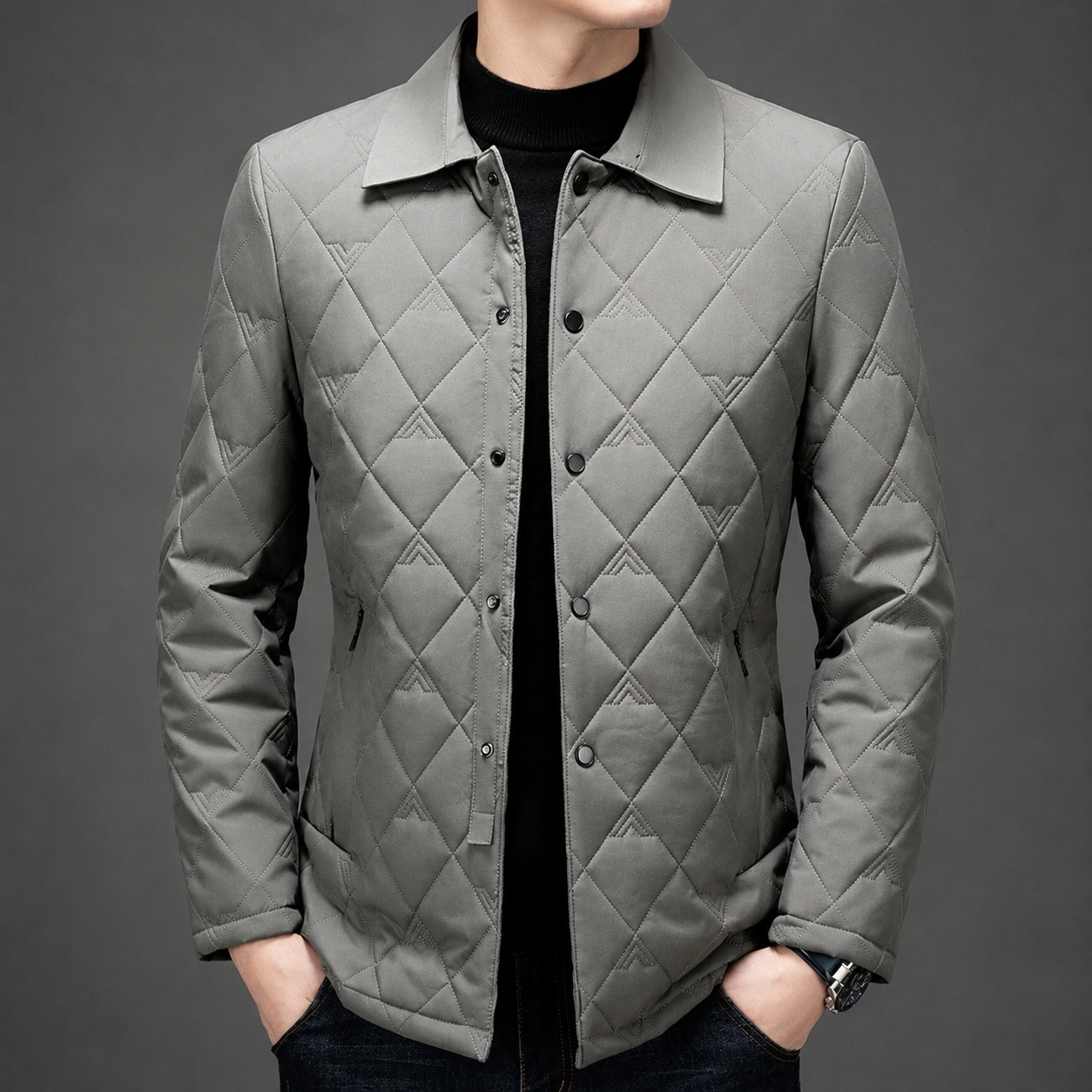 Wesley Men’s Diamond-Quilted Jacket