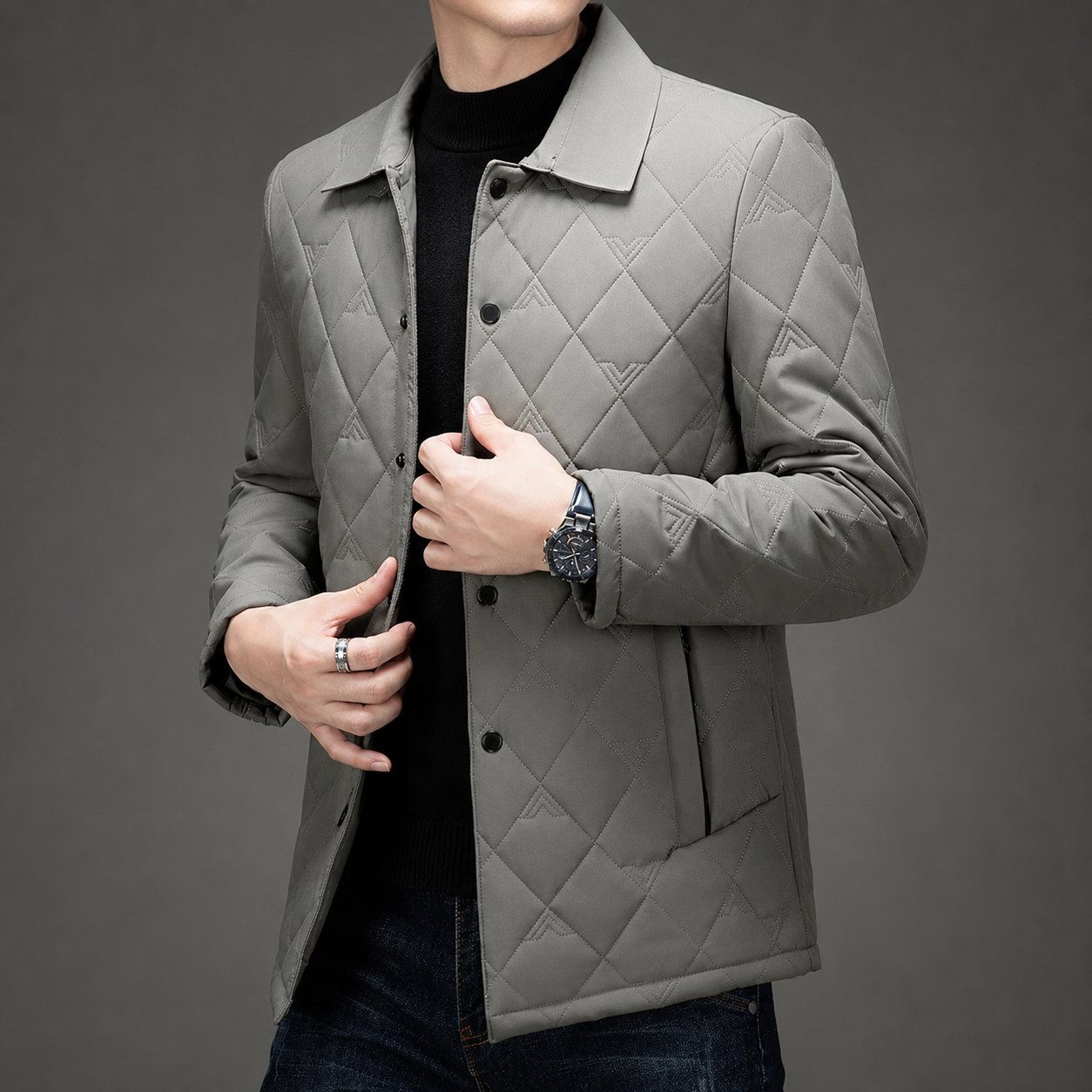 Wesley Men’s Diamond-Quilted Jacket