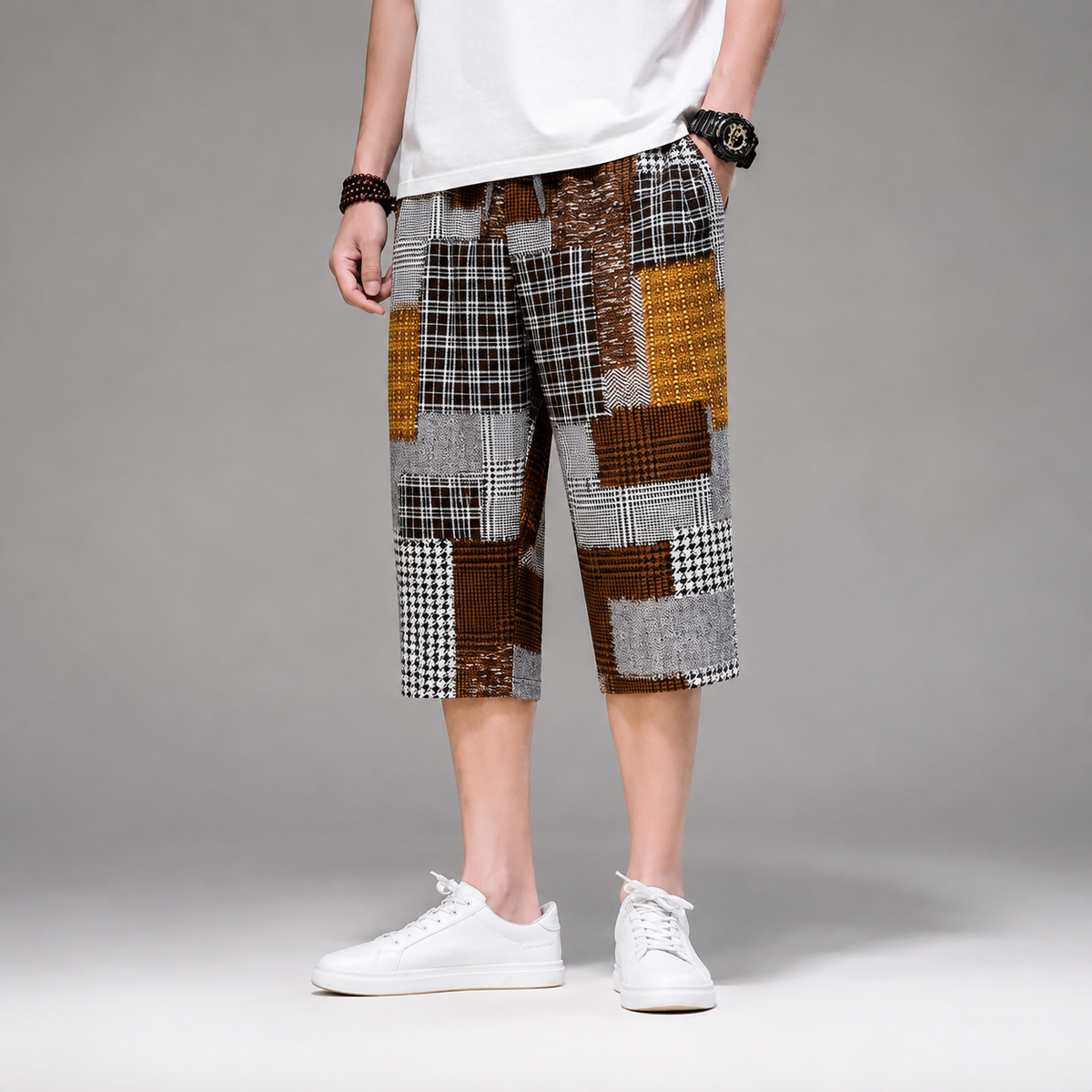 Weston Men’s Patchwork Capri Shorts