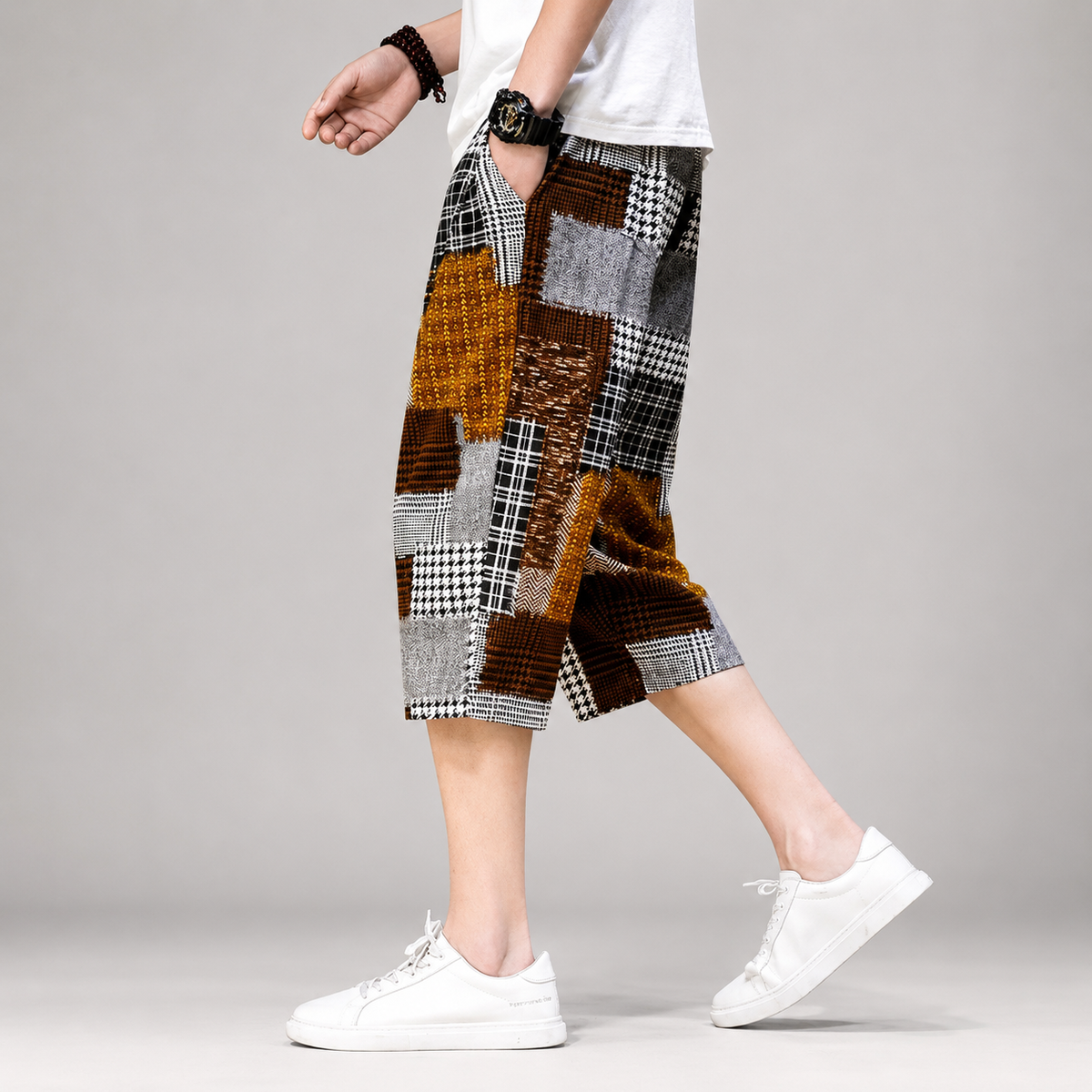 Weston Men’s Patchwork Capri Shorts