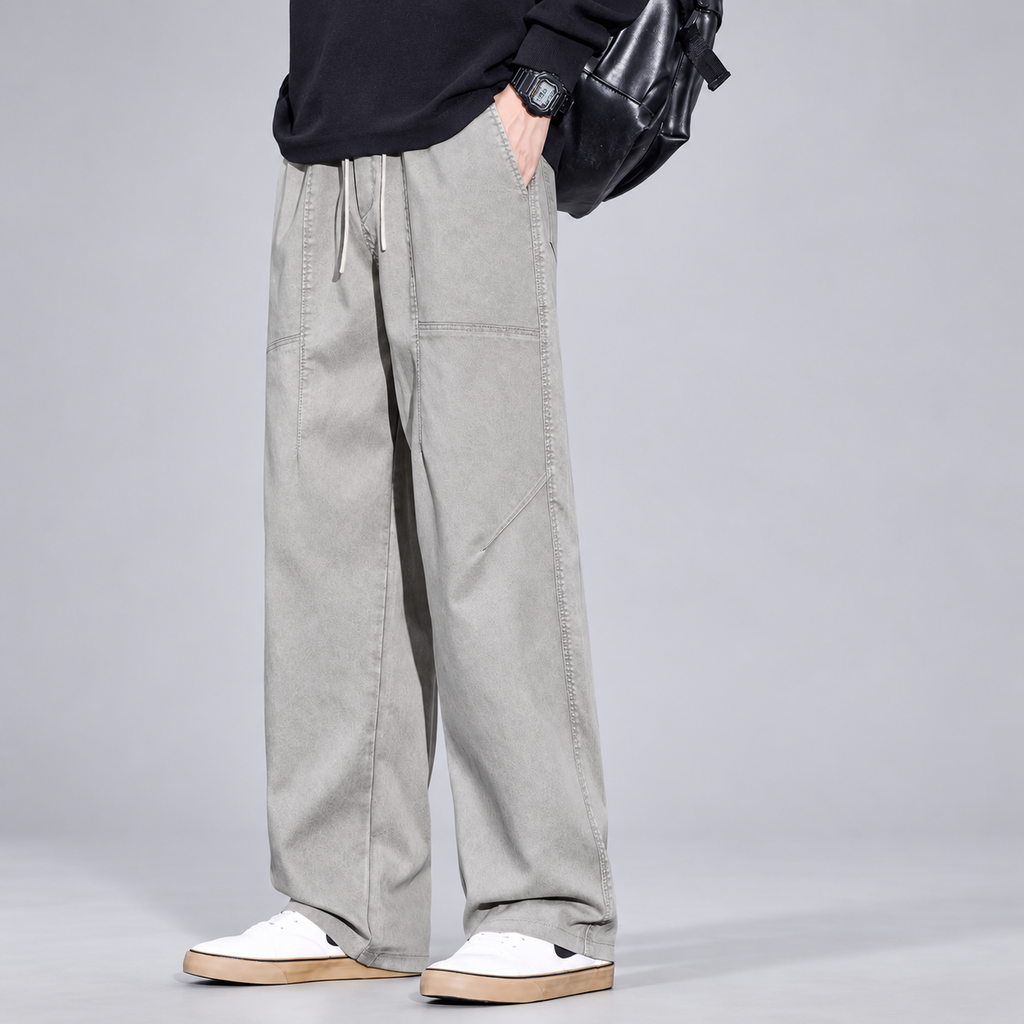 Adrian Men's Relaxed Panel-Seam Denim Pants
