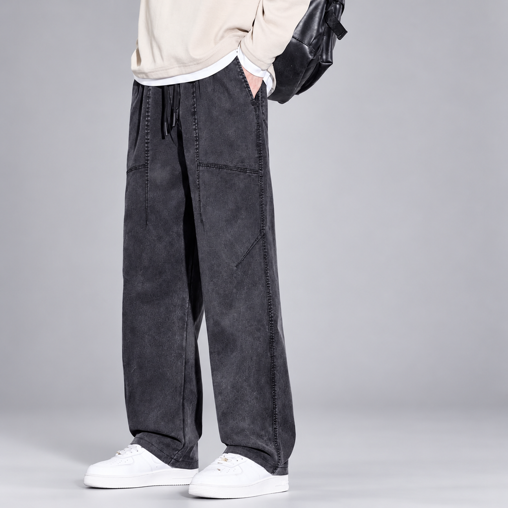Adrian Men's Relaxed Panel-Seam Denim Pants
