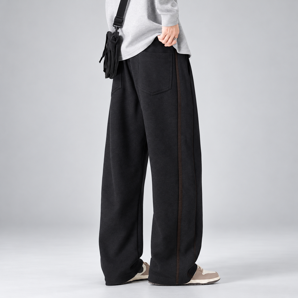 William Men’s Relaxed Contrast-Stripe Pants with Pockets