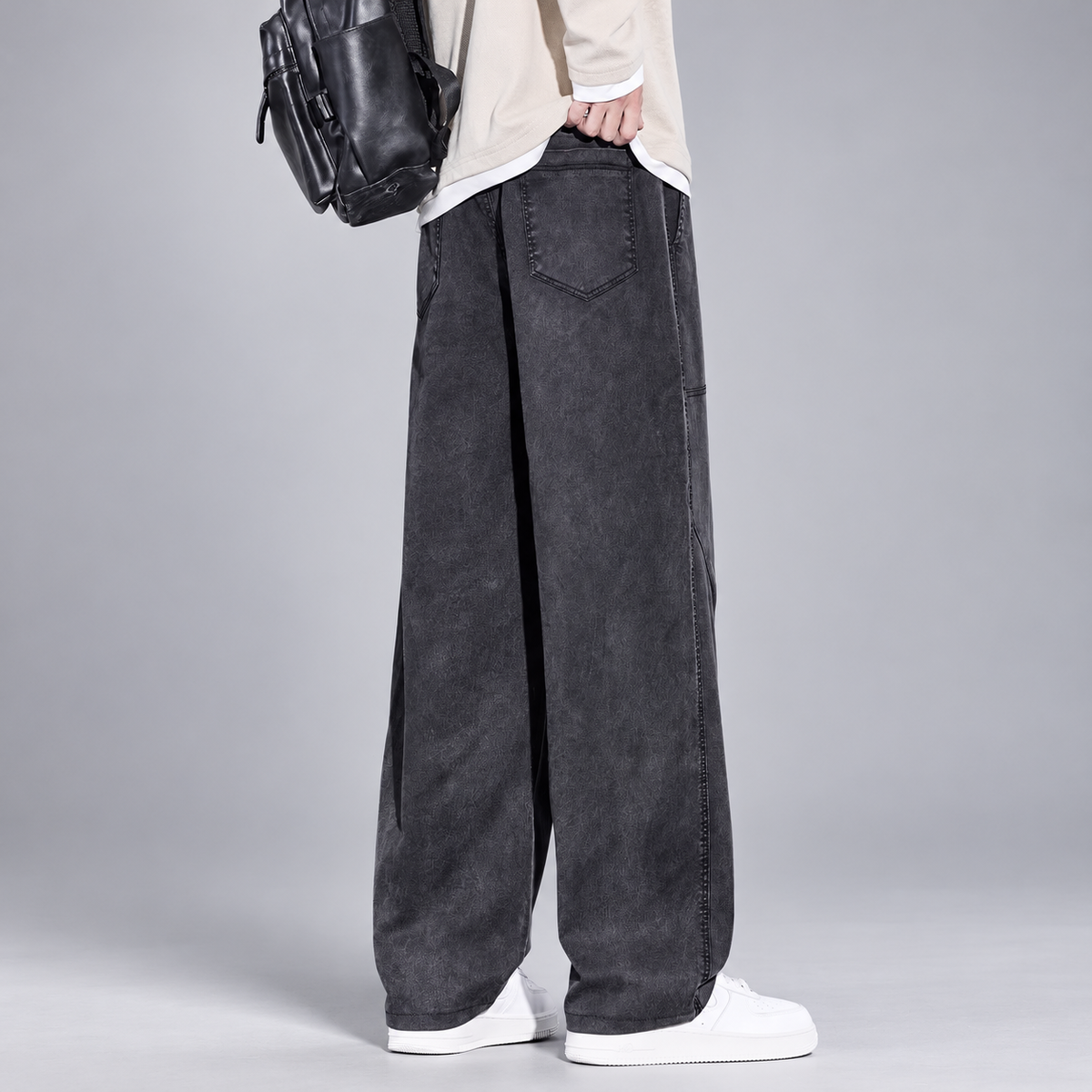 Adrian Men's Relaxed Panel-Seam Denim Pants