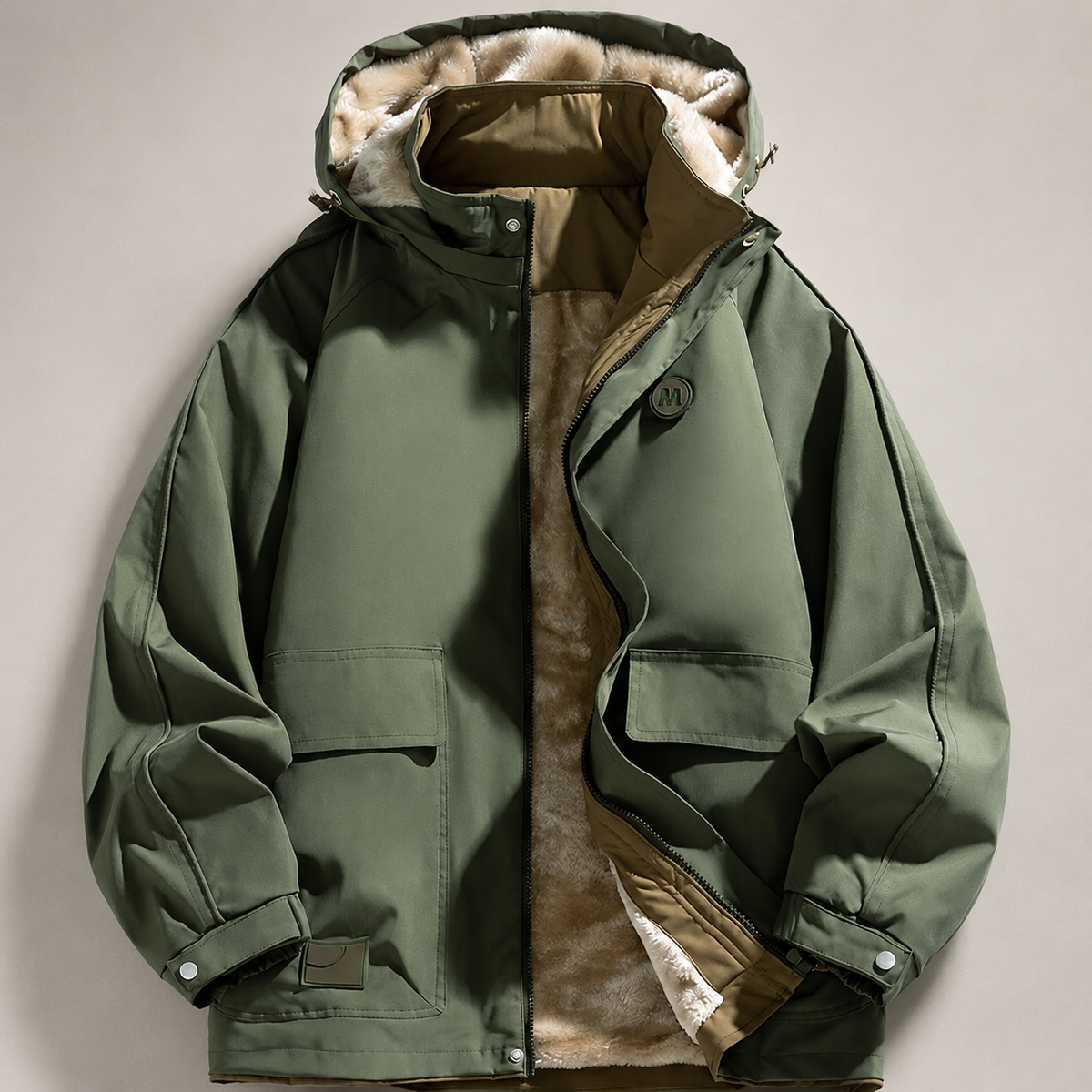 William Men’s Fleece-Lined Hooded Utility Jacket