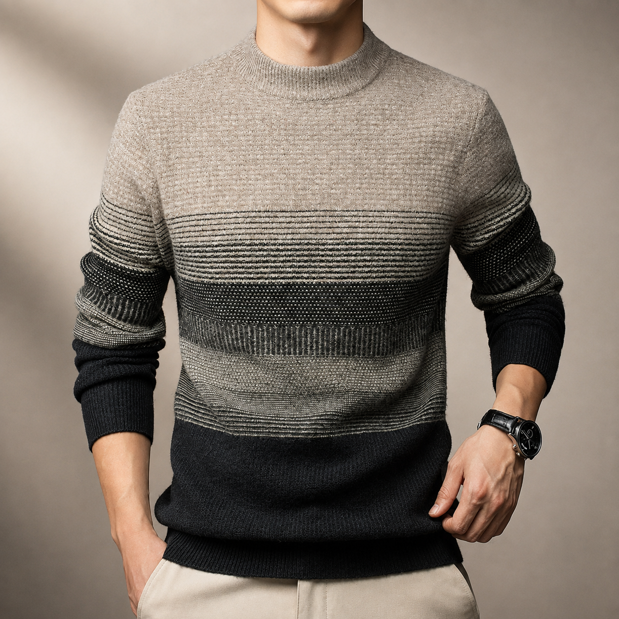 William Wool Knit Sweater – Relaxed Crew Neck Pullover