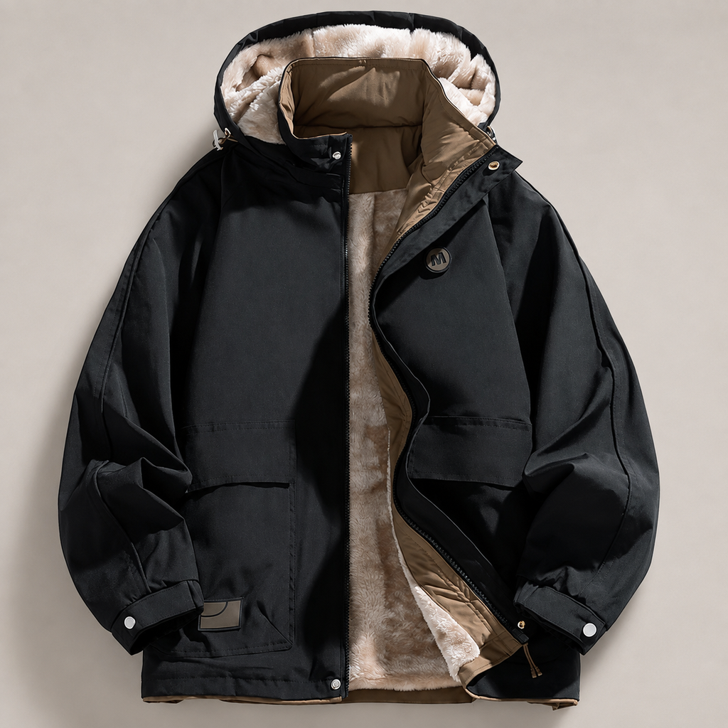 William Men’s Fleece-Lined Hooded Utility Jacket
