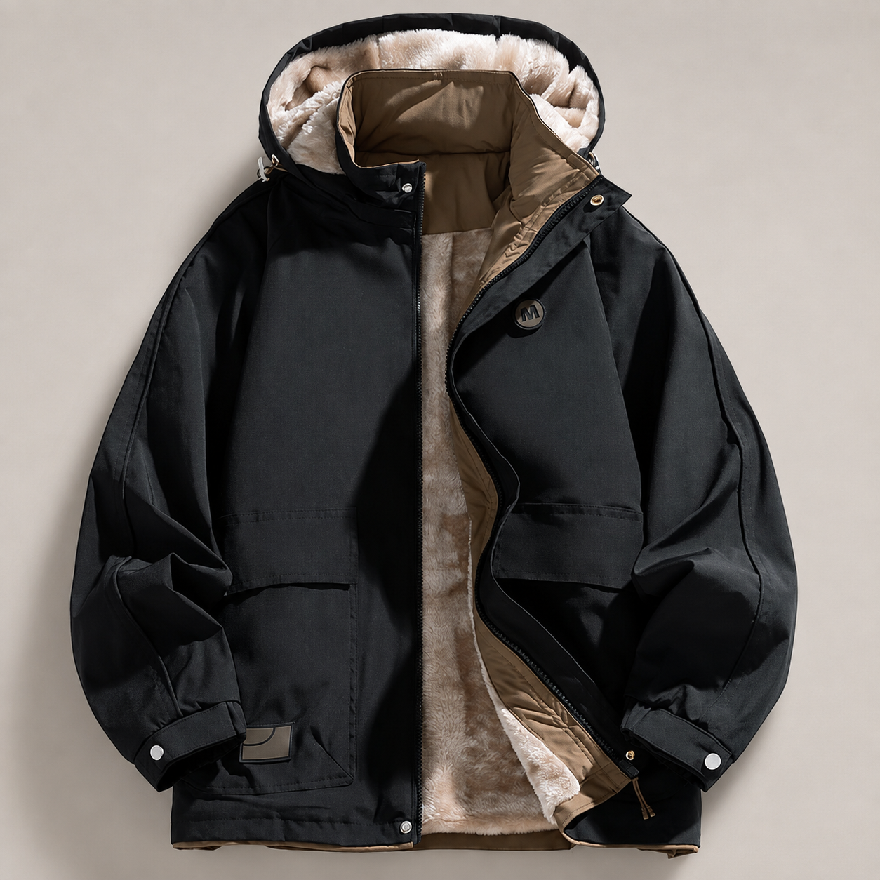 William Men’s Fleece-Lined Hooded Utility Jacket