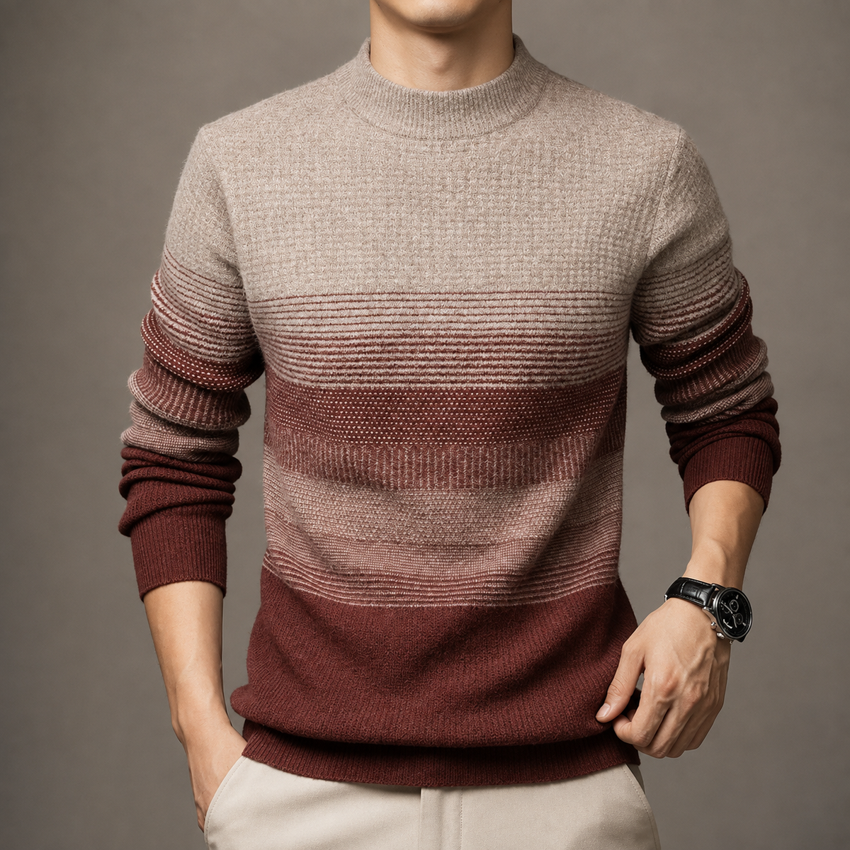 William Wool Knit Sweater – Relaxed Crew Neck Pullover